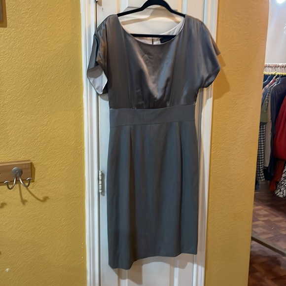 Tahari ASL Size 8 Charcoal Grey Dress Midi Arthur S. Levine - Picture 1 of 7